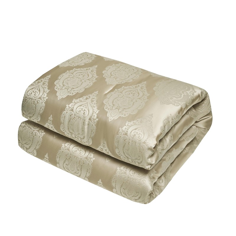Sterling Creek 7-Piece Trinity Luxury Comforter Set, Traditional Gold Jacquard