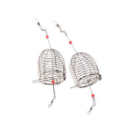 BESPORTBLE 3sets 6cm Fishing Lure Bait Cage Trap Basket Spring Lid Stainless Steel Ideal for Smelt Eels Shrimp Portable 2pcs*3