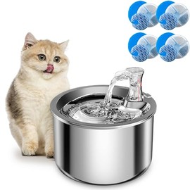 Homtyler Filtros De Fuente De Agua Para Gatos De Acero Inoxidable, Paquete De 4 Filtros De Repuesto Para Fuente De Gato, 3 Sistemas De Filtración...  