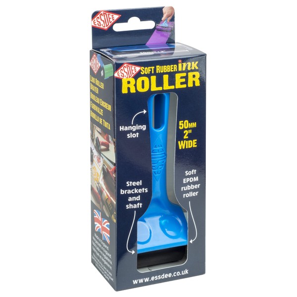 Essdee Ink Roller/Brayer (Soft) 50mm, Blue handle