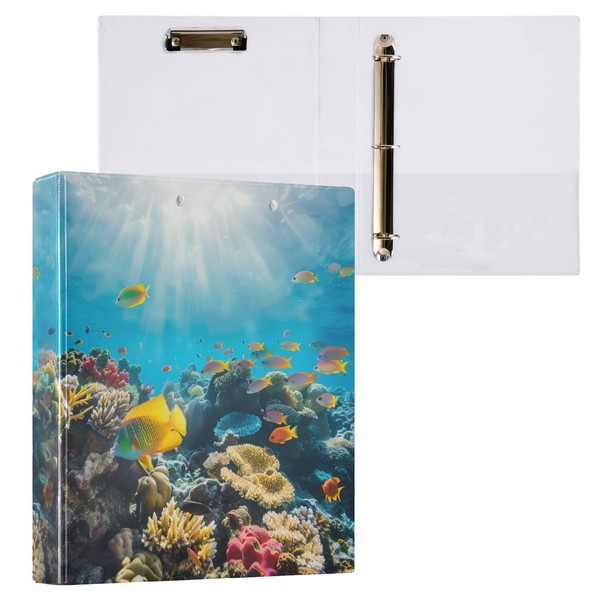 Ocean Animal Marine Fishes Coral 3 Ring Binder 1.5" Decorative