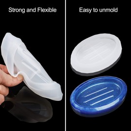 NiArt 3 Piece Epoxy Resin Casting Soft Silicone Mold Soap Holder Hand Craft Home Bathroom Kitchen Decor Sponges Scrubber