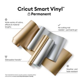Cricut Smart Permanent Vinyl (13in x12ft, Matte Metallic Champagne) for Explore and Maker 3 - Matless cutting for long cuts up to 12ft