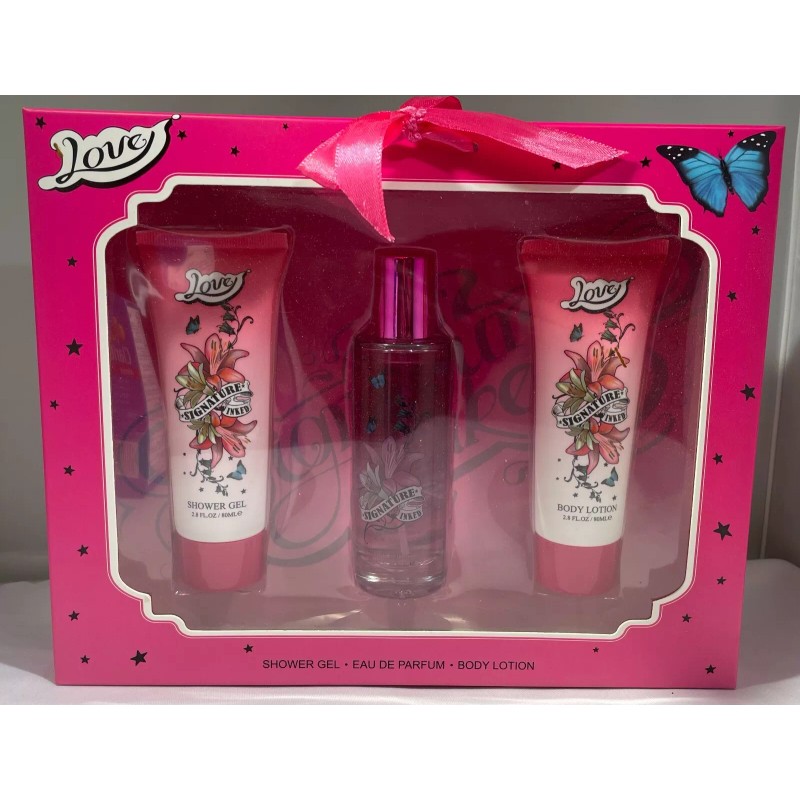 United Scents Love Signature Inked Body Lotion, Shower Gel, Eau