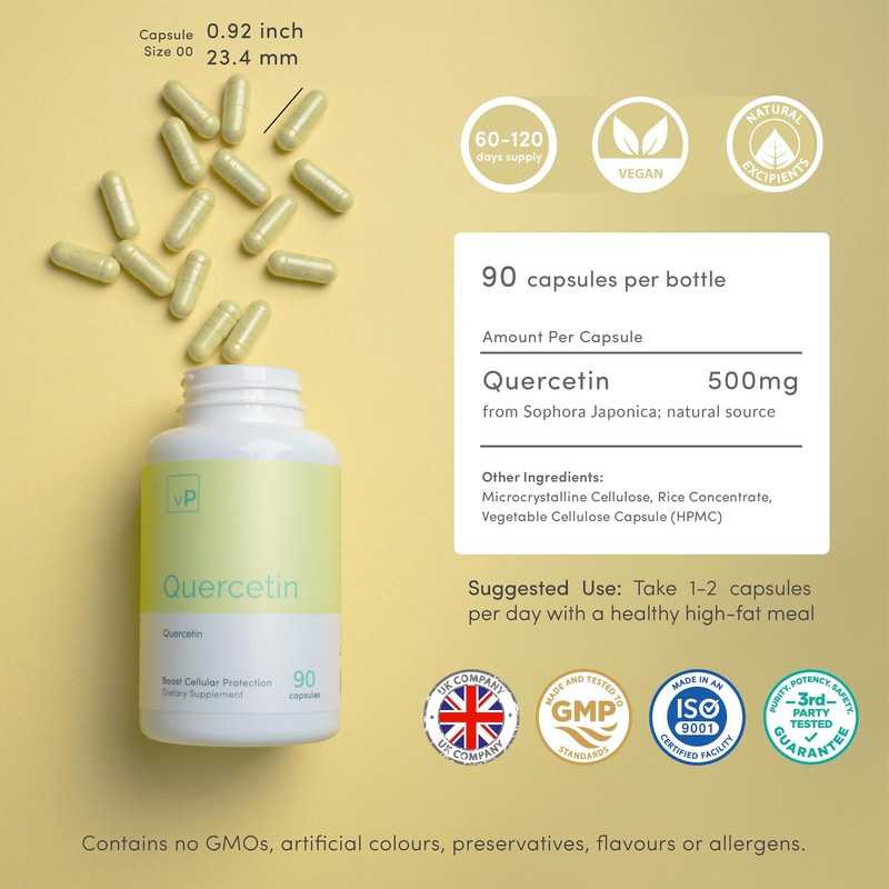 vP Vitality Pro Quercetin 500mg x 90 Capsules - Third