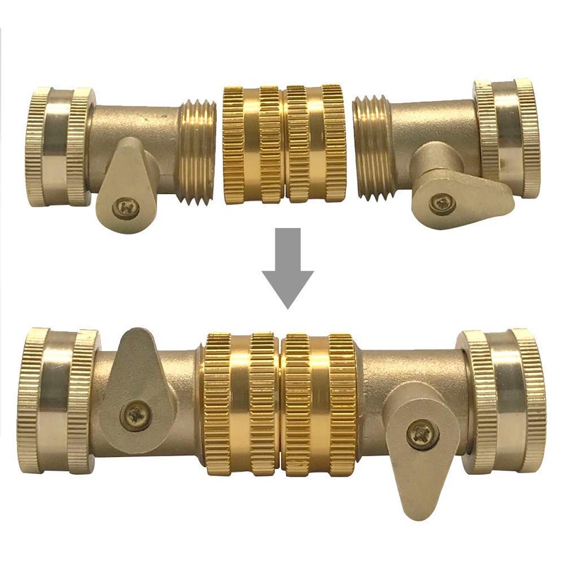 Mumusuki Conector de manguera de jardín de latón de 3/4