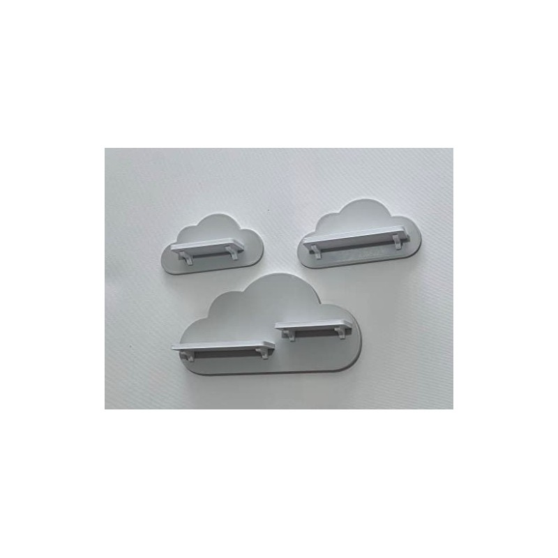 PsGreen Set of 3 Clouds Light Grey Suitable for Toniebox