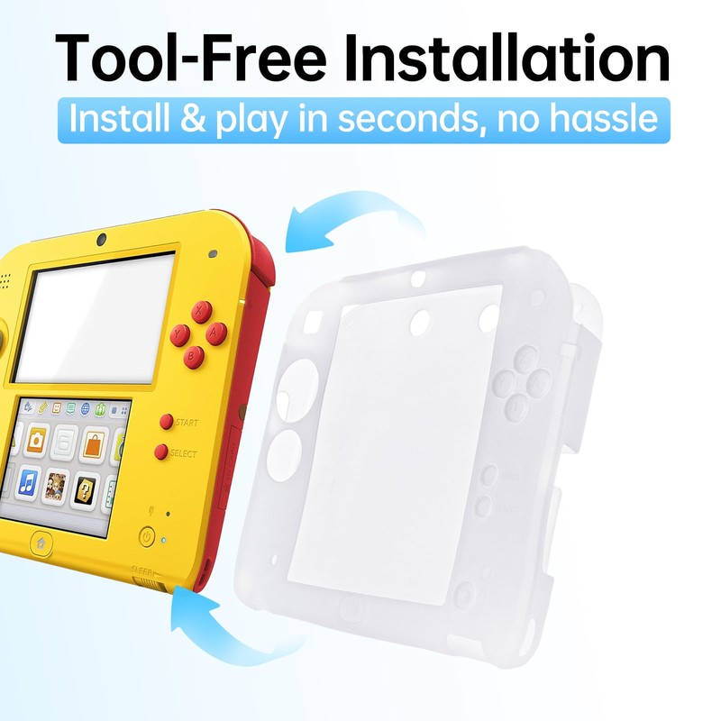 KEUYE Compatible with 2DS Case Soft Silicone Shell White