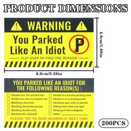 YILANJIN Funny Parking Tickets, Pack of 200 Funny Cards for Bad Parking, Funny Parking Violation Tickets with Various Reasons for Violations, Parking Tickets, Prank Items