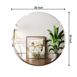 Protylctaster Nano Glass Circular Mirror,Round Mirror 30 inch,Large Round Mirror,Round Mirrors for Wall Decor, Round Vanity Mirror,Espejo Redondo