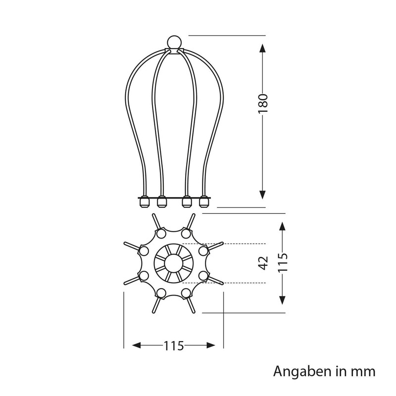 ledscom.de Pack of 2 Cage Lampshade, Black, Diameter 115 mm