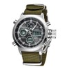 JewelryWe Men's Military Watches Dual Time Display Multifunctional Nylon Band