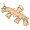 4 Way Connector, Hose Splitter Brass for Lawn Irrigation for