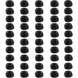 Hex Lock Nuts Hex Nylon Lock Nuts Nylon Nuts Nylon Insert Nylon Lock Nuts Carbon Steel Zinc M3 x 0.5mm Durable Hex Head Black 50pcs