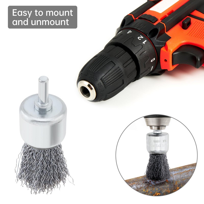 ChgImposs 18 Pack Wire Brush Drill Attachments, 6 Sizes Wire