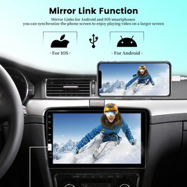 Fuluku 9 Inch Car Radio Single Din Car Stereo 1080P Touch Screen with Backup Camera Mic Bluetooth Hands-Free Call FM Car Audio Multimedia Car Audio Support Mirror Link SWC USB EQ