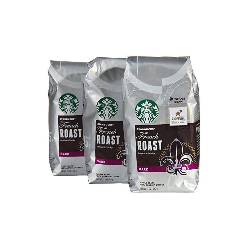 Starbucks French Roast Whole Bean Coffee(Extra Bold), 12 oz Bags