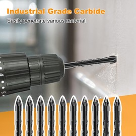 Professional Masonry Drill Bit Set (12PCS) Drill Bit Set Industrial Strength Carbide Drill Bit Tip,3/16"-1/2“