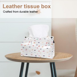 2 Pack Tissue Box Cover Holder, Tai Ji Tai Chi Symbol Rectangle Leather Tissue Case, Decorative Organizer for Tabletop, Bathroom, Car, Office