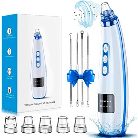 Blackhead Remover Pore Vacuum Upgraded Facial Pore Cleaner Electric Comedone Whitehead Extractor Tool-5 Suction Power,5 Probes,USB Rechargeable
