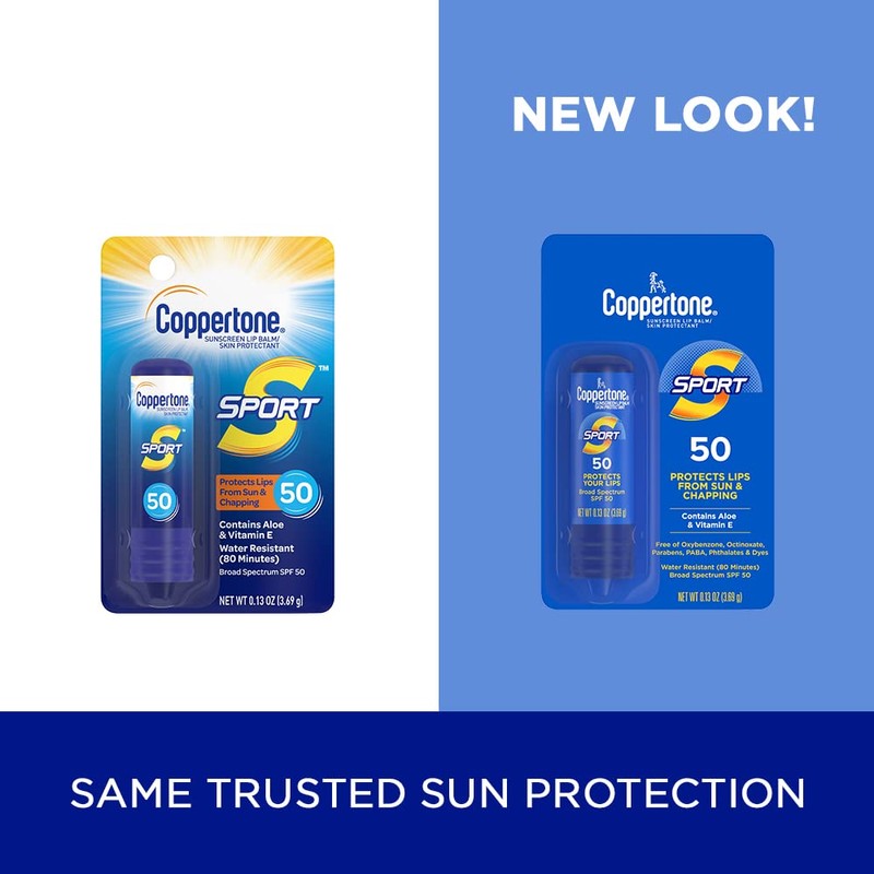 Coppertone Sport Sunscreen Lip Balm, SPF 50 Sunscreen for Lips,