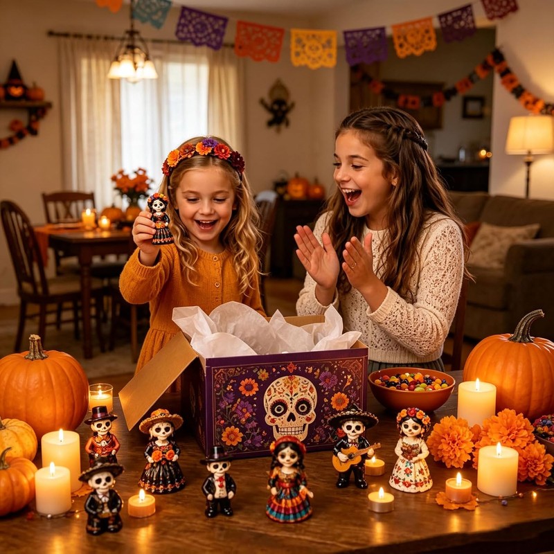 Day of the Dead Countdown Calendar 24 Skull Ornaments (B)
