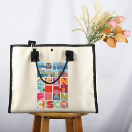 UJIMS California Vacation Gifts San Francisco Shoulder Tote bag San Francisco Souvenirs Gift Francisco Lover Gifts (SF3DBAG)