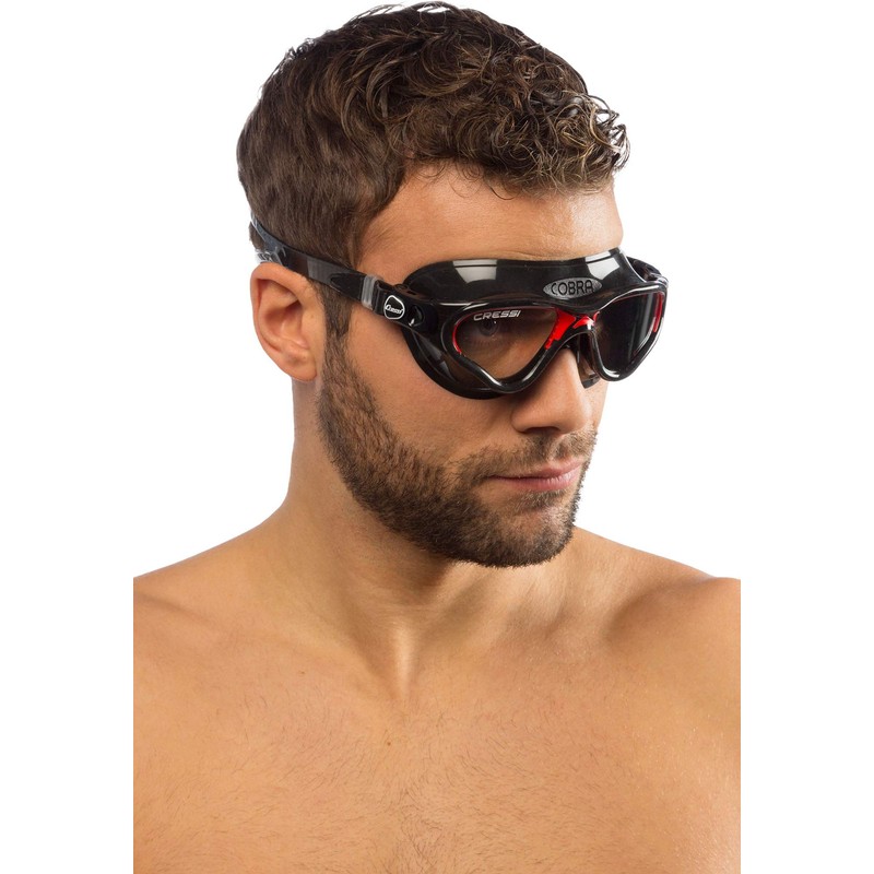 Cressi Cobra Goggles Black/Frame Black Red