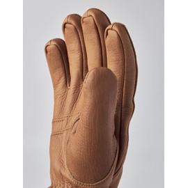 Hestra Men's Tore Glove, Deerskin Leather 5-Finger Insulated Gloves with Wool Cuff - Cork - 8