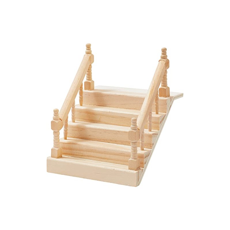 HobbyFun Miniature Stairs with Handrail Wooden Item Type Miniature Width