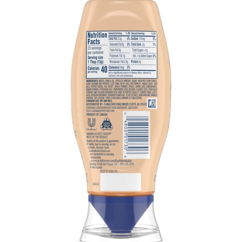 Hellmann's Spicy Ranch Chicken Tender Mayonnaise Style Dip, 11.5 Fl