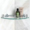 ArgenMex Set Baño 4 Repisas Esquineras Cristal + Toallero Doble