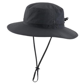 Connectyle Men's Cowboy Sun Hat Wide Brim Fishing Hiking Camping Gardening Hat UV Protection Outdoor Summer Sun Hat Dark Grey