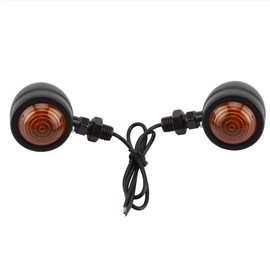 1 Pair 12V Motorcycle Turn Signal Light Bullet Front Rear Blinker Indicator Light Motorbike Brake Lights Driving Spot Lights Headlights, Black Shell