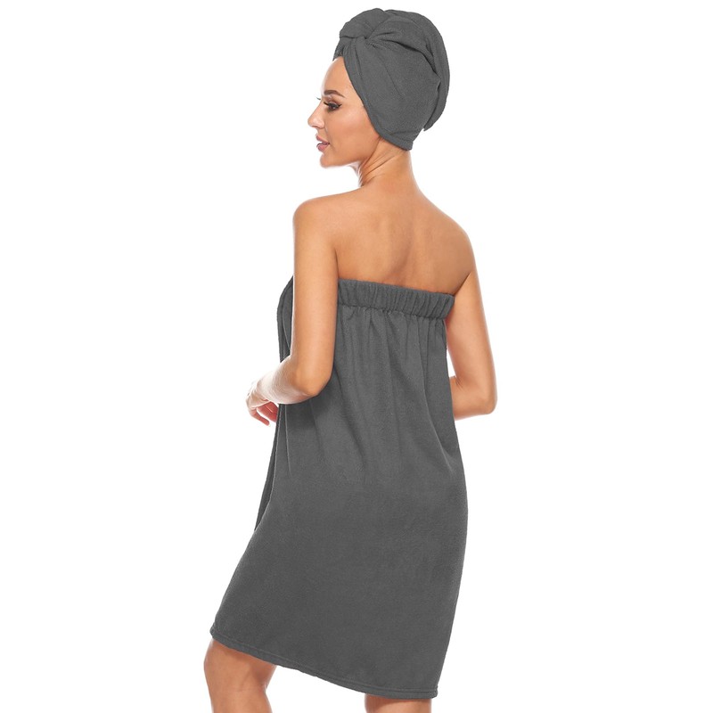 Knuffnee Women Wrap Towel Shower Spa Wraps Terry Cloth Bathrobe