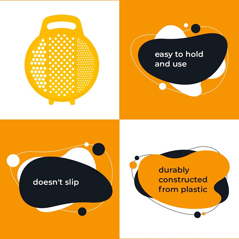 Flat Plastic Compact Grater - Pack of 3 - Ergonomic