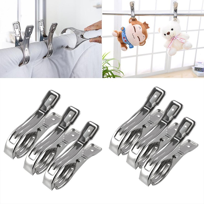 Vicloon 6 Pcs Stainless Steel Beach Towel Clips, Wind Resistant,