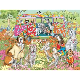 Crown Point Graphics Peace Love Treats 500 Piece Jigsaw Puzzle, Soft Touch Design, Made in USA