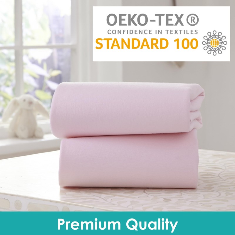 Clair de Lune 2 Pack Fitted Jersey Cotton Moses Basket