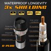 G-PLUG RG6 Coaxial Cable 25FT – Quad Shielded, Waterproof, 75