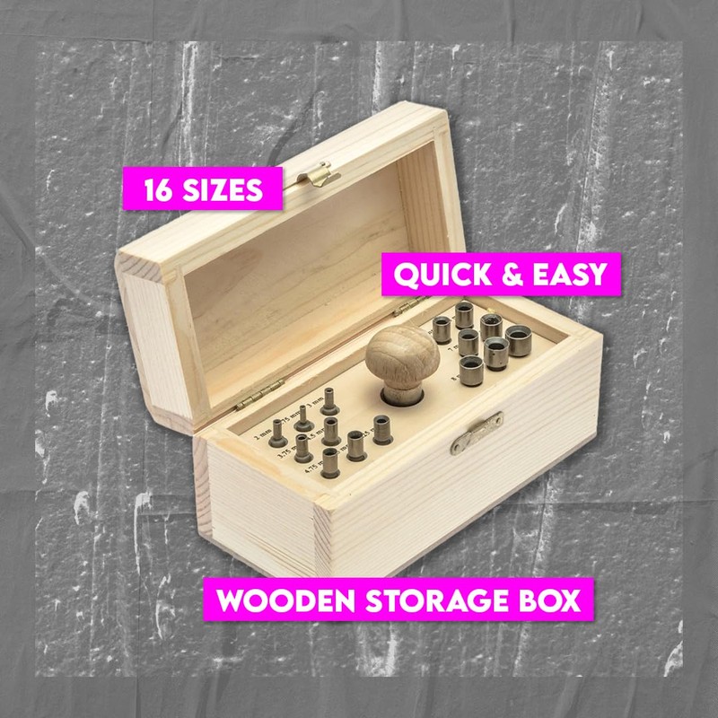 SE 17-Piece Bezel/Prong Closing Punch Set for Jewelry Making -