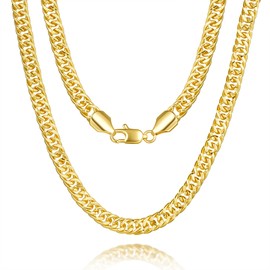 WONRUN 14K Gold Chain for Women Cuban Link Chain Chunky Necklaces for Women Men Trendy Luxury and Strong Cuban Chains for Mens Gold Chains Necklace 16,18,20,22,24 Inches
