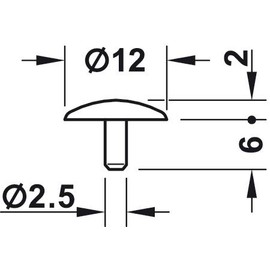 Gedotec Furniture Cover Caps Cherry Wood Screw Covers Plastic Screw Cap Round | H1123 | Closure Plugs for Head Hole PZ2 | Diameter 12 x 2.5 mm | Pack of 20 - Cover Plugs Round