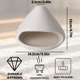 MOUGIGI Palo Santo Burner- Mini Zongzi ceramics chiminea for sage/sticks/sone, ceramics Incense Holder with ash catcher, aromatic meditation gifts for women anxiety relief, ceramic copalera home decor