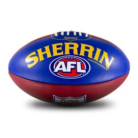 Sherrin Brisbane Lions AFL Club Leather Football, Size 5