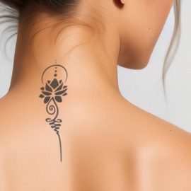 Lotus Stab - Forever Never® | Temporäre Tattoos für Erwachsene - Hält bis zu 2 Wochen | vegan, wasserfest, EU-zertifiziert