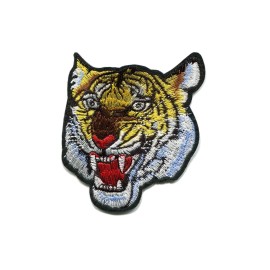Patchwork Paradise Roaring Tiger Face Embroidered Iron On Patch DIY Applique