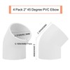 4Pack 2" 45 Degree PVC Elbow Pipe Fitting Connector (Socket