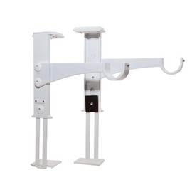 Set of 2 Brackets No Drilling for Side Fixing for Curtain Rods D.20 or D.28 mm - Installation on Roller Shutter Case, Safety with Double Tension, White | Curtain Pole No Drilling Required