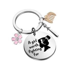 Mulan Keychain Princess Mulan Gifts Mulan Lover Gift Mulan Movie Fan Gift A Girl Worth Fight for Mulan Inspirational Keychain